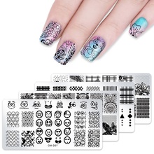 1 pc Nail Stamping Plates Nail Stamping Template Stamp For Manicure Stainless Steel Nail Art Stamps Image Plate Stencils 12*6CM 2024 - buy cheap