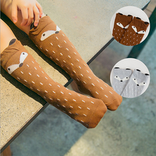 Calcetines hasta la rodilla de zorro Kawaii para niños y niñas, calentadores de piernas, bonitos, Moustache, hasta la rodilla, Otoño e Invierno 2024 - compra barato