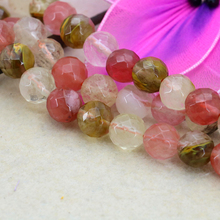 Faceted 12mm Pink multicolor watermelon tourmaline loose beads 15inches  beautiful fit women jewelry making gift 2024 - buy cheap