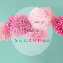 Suministros de vacaciones 10 pulgadas (25 cm) papel de seda decorativo pompones flores bola para recuerdo de boda, 50 unids/lote 2024 - compra barato