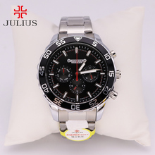 Julius-reloj con funciones reales para hombre, pulsera de vestir, acero inoxidable, regalo de cumpleaños y Navidad 2024 - compra barato