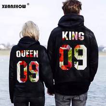XUANSHOW King Queen 09 Printed Classic Matching Couple Black Hoodies Pullovers Fleece Hoody Sweatshirts Moletom 2024 - buy cheap