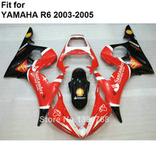 Комплект обтекателей для Yamaha YZF R6 2003 2004 2005 красный черный комплект обтекателей для мотоциклов YZFR6 03 04 05 BC02 2024 - купить недорого