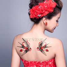 Waterproof Temporary Tattoo Sticker fly bird red heart tatouage tatto flash tatoo fake tattoos for girl women femme Men 2024 - buy cheap