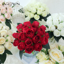 Искусственные розы JAROWN, букет невесты с цветами, искусственные шелковые розы на 18 головок, искусственные цветы для свадебного декора, домашний декор для вечеринки 2024 - купить недорого