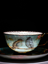 Новый превосходный роскошный цветочный и птицы костяного фарфора кофейная чайная чашка с блюдцем позолоченный керамический фарфор кофе чай подарки коробка наборы 2024 - купить недорого