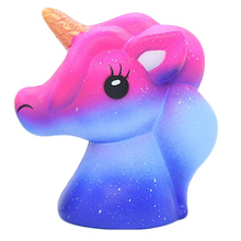 Cabeza de unicornio de colores Jumbo, Animal blando de moda, juguete de elevación lenta, pastel de pan perfumado, alivio del estrés para regalo de chico 2024 - compra barato