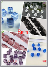 Contas de vidro facetado 20-8mm, contas em forma de cubo quadrado solto para artesanato diy, fabricação de joias 2024 - compre barato