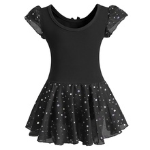 New Girls Ballet Dress Gymnastics Leotard Short Petal Sleeve Skirted Ballet Clothing Dance Wear With Glittered Skirts 2024 - buy cheap