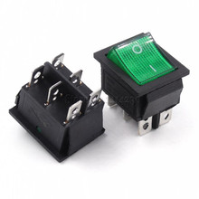 KCD4 25x31mm Big Ship Type Switch Green 6 Pin 2 Position SPST 16A 250V 20A 125VAC ON-OFF Rocker Switch With a Green light 2024 - buy cheap