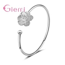 Pulseira em formato de flor, pulseira de joias da moda para mulheres e meninas, de prata, aniversário, presente de aniversário, promoção 2024 - compre barato