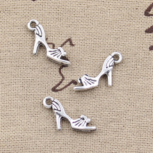 30pcs Charms high-heeled Shoes 20x11mm Antique Bronze Silver Color Pendants Making DIY Handmade Tibetan Bronze Jewelry 2024 - buy cheap