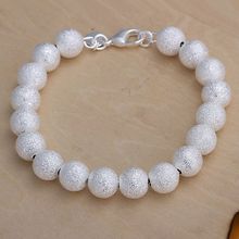925 jewelry silver plated bracelet, 925 jewelry jewelry 10mm Beads Bracelet H075 2024 - buy cheap