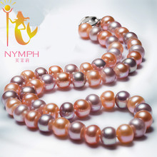 NYMPH, collar de perlas grandes para mujer, joyería fina, collar de perlas de agua dulce Real, mezcla de colores, regalo de aniversario para el amor X1003 2024 - compra barato