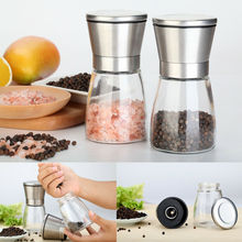 Moedor de cozinha manual sal e pimenta moedor conjunto 1 shakers especiarias moinho triturador aço inoxidável 3 grau ferramentas cozinha 2024 - compre barato