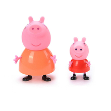 Paquete familiar de figuras de acción originales de Peppa Pig con papá y mamá, juguetes de series animadas, ideal para regalo de Navidad para niñas y niños 2024 - compra barato