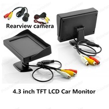 Monitor de espejo retrovisor TFT LCD de 4,3 pulgadas para marcha atrás trasera de coche + cámara de estacionamiento inversa 2024 - compra barato