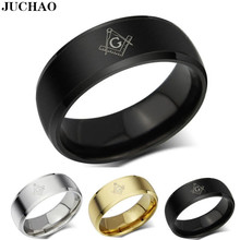 JUCHAO 8mm Ring Men Titanium Black Jewelry Wedding Gift 2024 - buy cheap