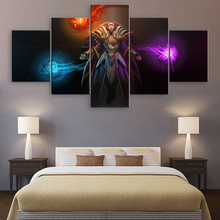 Tela impressões em hd, arte da parede, 5 peças, dota, pintura, jogo, decoração para casa, criativo, modular, poster, estrutura da sala de estar 2024 - compre barato