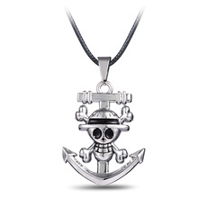 24 Pcs/Lot Necklace Titanium Anchor Skull Pendant Jewelry 45cm Rope Chain Necklace One Piece Gift Boyfriend Bulk Wholesale 2024 - buy cheap