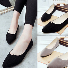 1pair Women Shoes Flock Ballet Flats Female Spring Shoes For Work Cloth Flats Sweet Loafers Slip Women's Pregnant Flat Shoes 2024 - buy cheap