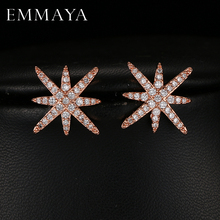 Emmaya Europe Star Stud Earrings Famous Brand Micro Pave Setting Cubic Zirconia Simple David Star Jewelry For Lady 2024 - buy cheap