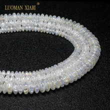 Cuentas de cristal con forma de rueda Natural AB Snow, abalorios de cristal agrietados para fabricación de joyas, bricolaje, pulsera, collar, 4x6/ 5x8/6x9mm, venta al por mayor 2024 - compra barato