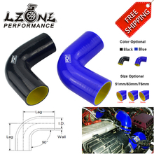 Free Shipping Black / Blue 2.0" 51mm / 2.5'' 63mm / 3'' 76mm 45/90 Degree Elbow Silicone Hose Pipe Turbo Intake 2024 - buy cheap