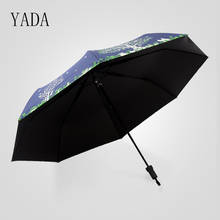 YADA Blue & White Good love Life Tree Folding Charms Umbrella Rain Women uv Umbrella Car For Womens Windproof Umbrellas YS033 2024 - buy cheap