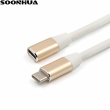 Удлинительный кабель SOONHUA USB Type-C длиной 1 м, USB 3,1, кабель для передачи данных и видеосъемки, штекер-гнездо, удлинитель провода, шнур-соединитель 2024 - купить недорого