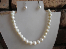 Details about  Real Freshwater Cream Pearls 925 Silver Wedding Bridal Necklace Earrings Set shipping free 2024 - buy cheap