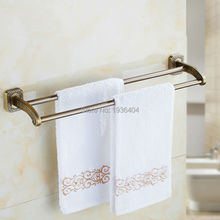 Antique Caving Bronze 60cm Towel Bar Bathroom Double Towel Rack Wall Mounted Bathroom accessories TR1010 2024 - buy cheap