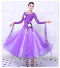 Women's Ballroom Waltz Dance Dress Purple High Quality Tango Flamenco Competition Dance Skirt Ballroom Dancing Costume 2024 - buy cheap