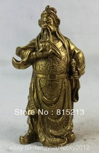 wang 000200 China Chinese Fengshui Bronze Dragon Stand Guan Gong Yu Warrior God Statue 2024 - buy cheap