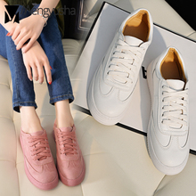 spring and autumn thick bottom white shoes woman big size muffins student casual shoes creeper platform canvas shoes women flats 2024 - buy cheap
