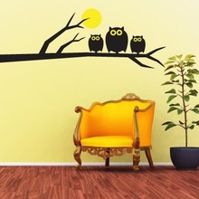 Owl On Tree Full Moon Bedroom Living Room Decor Mural Art Vinyl Wall Sticker Window Decoration Decal custom made fashion design 2024 - buy cheap