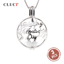 CLUCI 3pcs 925 Sterling Silver Mother's Day Gift Pendant for Necklace Making Women Jewelry Silver 925 Round Cage Pendant SC242SB 2024 - buy cheap