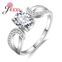 Brand New Geometric Oval Cubic Zirconia Engagement Wedding Rings 925 Sterling Silver Fashion Anillos Jewelry Top Quality 2024 - buy cheap
