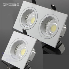 Square Bright Recessed Double LED Dimmable Square Downlight COB 10W 20W LED Spot light decoration Ceiling Lamp AC 110V 220V 2024 - buy cheap