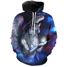 Cloudstyle 2020 3D Hoodies Sweatshirts Men Angle Wolf Wings 3D Print Longsleeve Pullovers Fashion Tops Tracksuit Plus Size 5XL 2024 - buy cheap