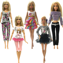 NK-Conjunto de 5 unids/set de ropa informal de uso diario, ropa de moda hecha a mano para muñeca Barbie, vestido para muñeca, accesorios para muñeca para niña 2024 - compra barato