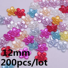 12mm 200 unids/lote cuentas de perlas de imitación de ABS de colores mezclados con forma de flor media redonda 2024 - compra barato
