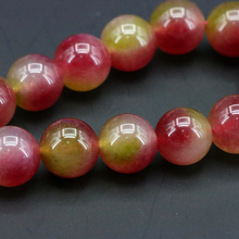 Watermelon crystal chalcedony 14mm round loose beads 15inches DIY stone suitable for women jewelry make design bracelet necklace 2024 - buy cheap