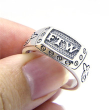 Women 925 Silver Ring Mini Cool FTW Ring Top Quality Ladies Biker Ring 2024 - buy cheap