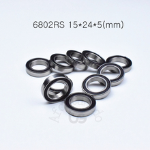 6802RS 15*24*5(mm) 10pieces free shipping bearing  ABEC-5 61802 Rubber sealed bearing Thin wall bearing Bicycle bearing 2024 - buy cheap