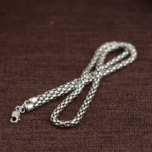 Collar de cadena de maíz de plata 925 para mujer, accesorio de 3,5mm, 45cm a 80cm, cadena S925 de plata sólida tailandesa, fabricación de joyas 2024 - compra barato