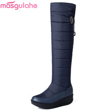 Masgulahe/Сапоги выше колена; Высококачественная теплая зимняя обувь; Зимние сапоги; Модные женские сапоги до бедра 2024 - купить недорого