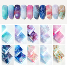 10pcs 4*20cm Galaxy Starry Sky Nail Foil Water Marble Effect Transfer Sticker Foil Paper Nail Decorations Manicure Tool 2024 - compre barato
