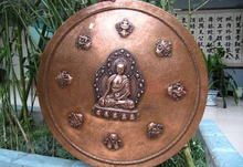 USPS to USA S0337 Tibet Buddhism Red Bronze Copper Eight treasures Buddha TangKa Shrines 2024 - buy cheap