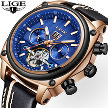 Men Watches LIGE Top Brand Luxury Business Automatic Mechanical Watch Men Leather 30 Meters Waterproof Watch Relogio Masculino 2024 - buy cheap